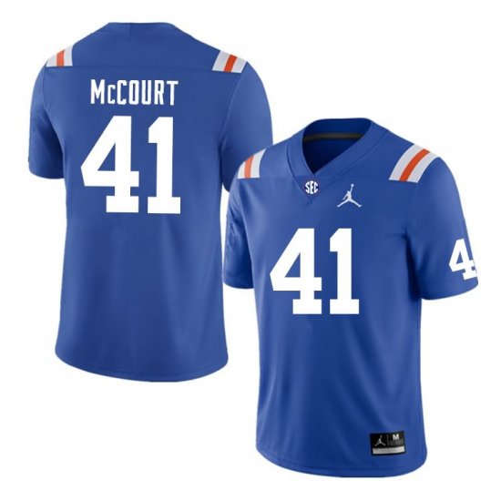 Men's Florida Gators #41 Alex McCourt NCAA Nike Blue Throwback Authentic Stitched College Football Jersey CJL2162JL